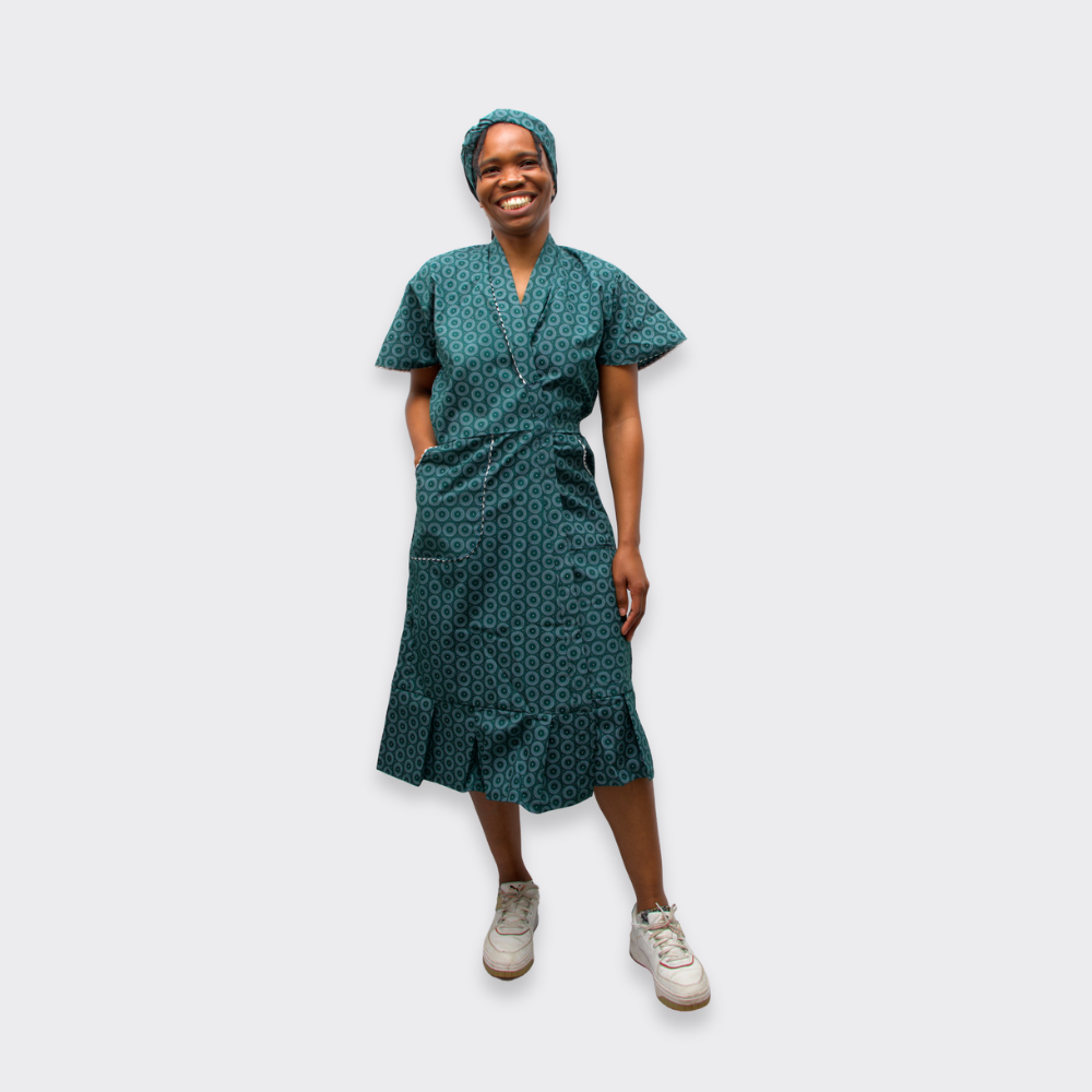 Dark Green Shweshwe Dress Uniforms by Pretty Dark Green Shweshwe Dress Uniforms by Pretty